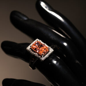 Radiant Salmon Pink Cocktail Ring